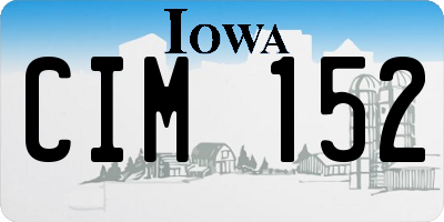 IA license plate CIM152