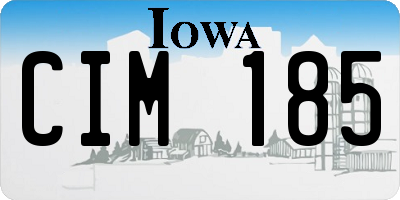 IA license plate CIM185