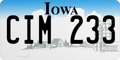 IA license plate CIM233