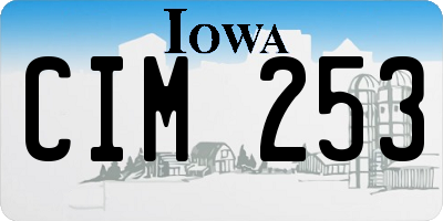 IA license plate CIM253