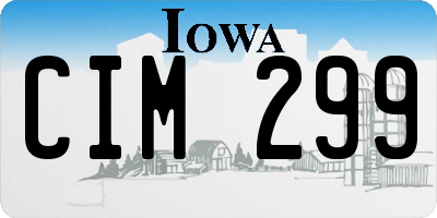IA license plate CIM299