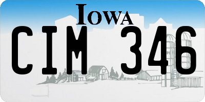 IA license plate CIM346