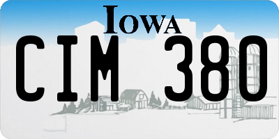 IA license plate CIM380