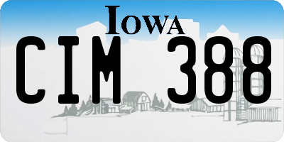 IA license plate CIM388