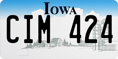IA license plate CIM424