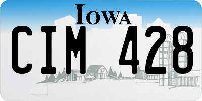 IA license plate CIM428