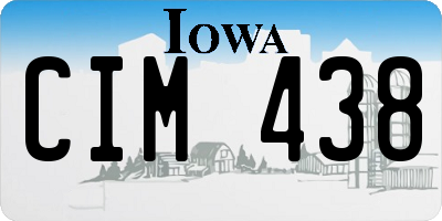 IA license plate CIM438