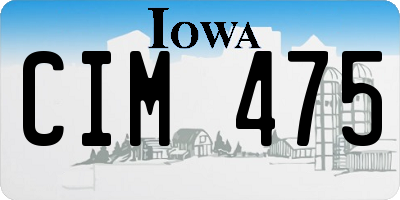 IA license plate CIM475