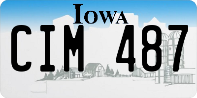 IA license plate CIM487