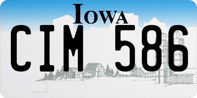 IA license plate CIM586