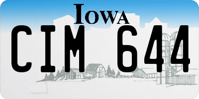 IA license plate CIM644