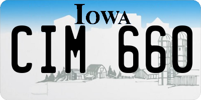 IA license plate CIM660