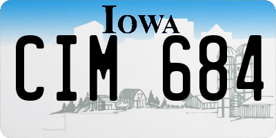 IA license plate CIM684