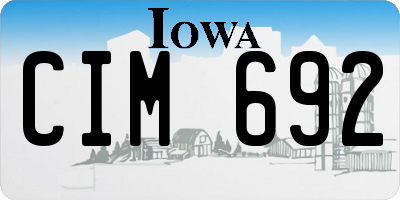 IA license plate CIM692