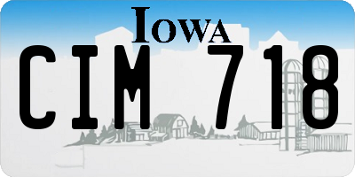 IA license plate CIM718
