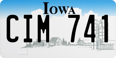 IA license plate CIM741