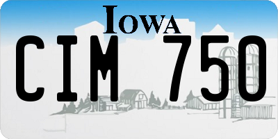 IA license plate CIM750