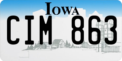 IA license plate CIM863