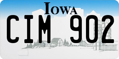 IA license plate CIM902