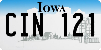 IA license plate CIN121