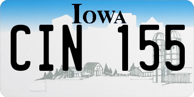 IA license plate CIN155