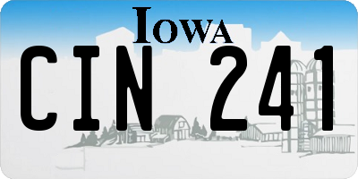 IA license plate CIN241