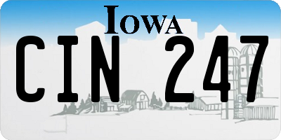 IA license plate CIN247