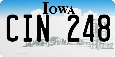 IA license plate CIN248