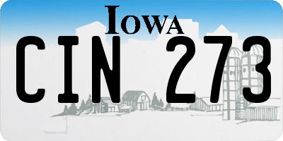 IA license plate CIN273
