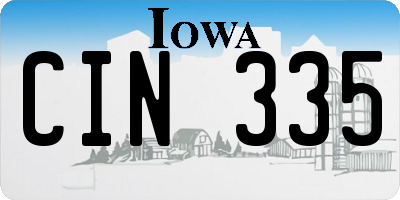IA license plate CIN335