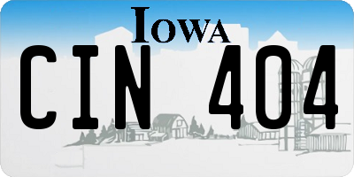 IA license plate CIN404