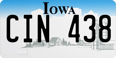 IA license plate CIN438