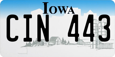 IA license plate CIN443