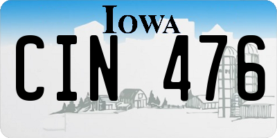 IA license plate CIN476
