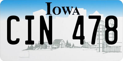IA license plate CIN478