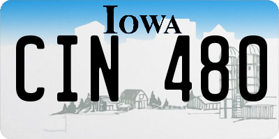 IA license plate CIN480