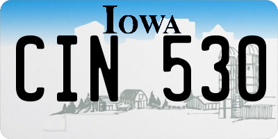 IA license plate CIN530