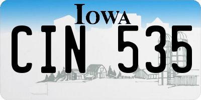 IA license plate CIN535