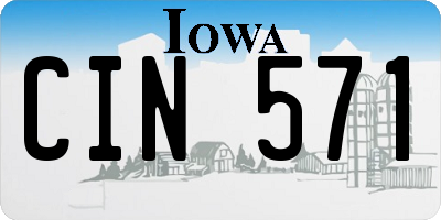 IA license plate CIN571