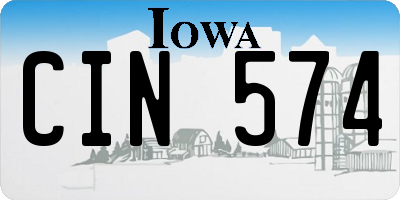 IA license plate CIN574