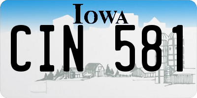 IA license plate CIN581