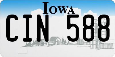 IA license plate CIN588