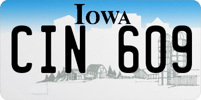 IA license plate CIN609