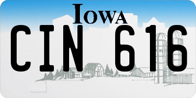 IA license plate CIN616