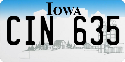 IA license plate CIN635