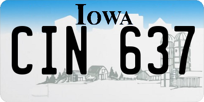 IA license plate CIN637