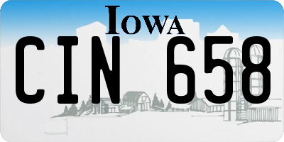IA license plate CIN658