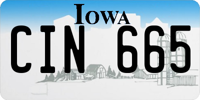IA license plate CIN665