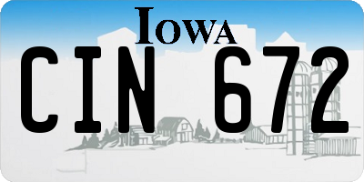 IA license plate CIN672