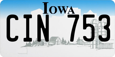 IA license plate CIN753